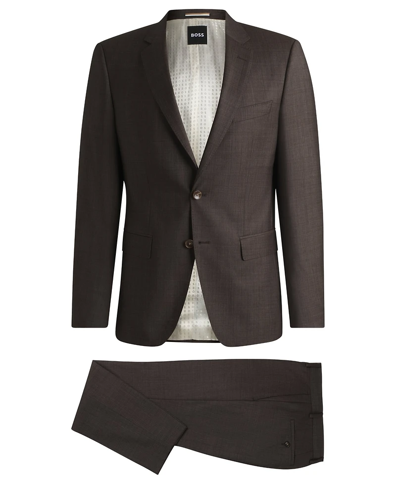 Boss by Hugo Men's Micro-Patterned Stretch Virgin Wool Slim-Fit Suit