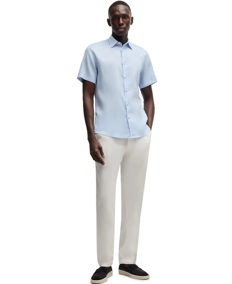Boss by Hugo Men's Stretch Linen Slim-Fit Shirt