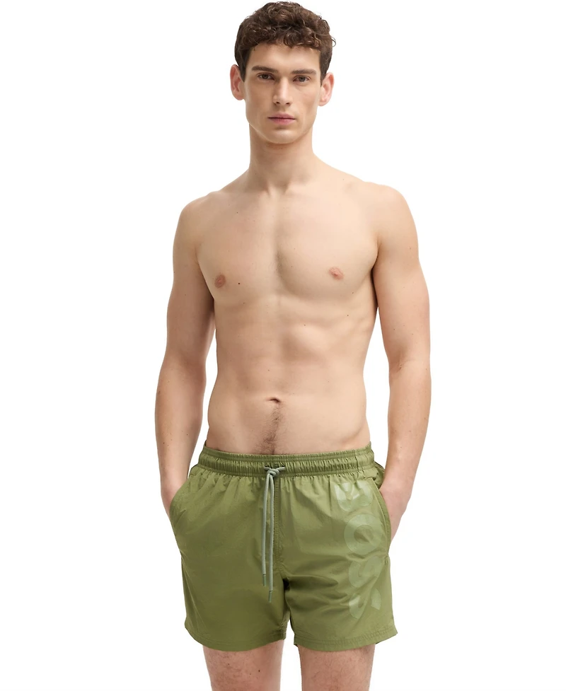 Boss by Hugo Men's Contrast-Logo Swim Shorts