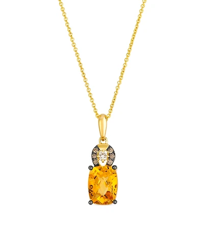 Le Vian Citrine (1.90 ct. t.w.), Vanilla and Chocolate Diamonds Pendant Necklace (0.12 ct. t.w.) in 14K Honey Gold