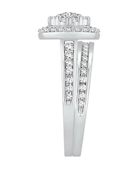 Macy's Diamond Halo Cluster Bridal Set (1-1/4 ct. t.w.) in 14K White Gold