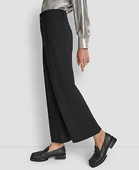 Dkny Jeans Petite High-Rise Wide-Leg Cropped Ponte Pants
