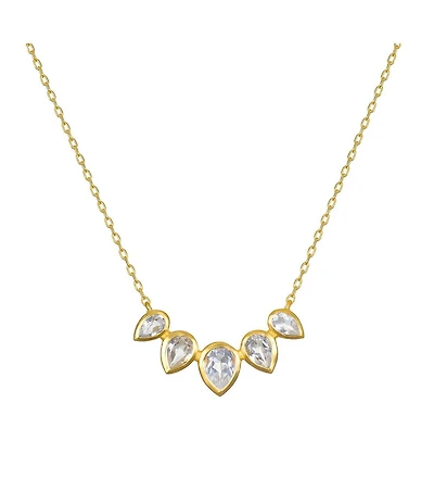 Satya Jewelry Commence with Clarity White Topaz Lotus Petal Necklace