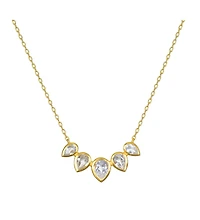 Satya Jewelry Commence with Clarity White Topaz Lotus Petal Necklace