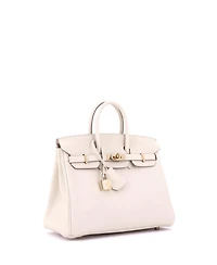 Pre-Owned HERMES Birkin 25 Handbag Light Togo with Rose Gold Hardware