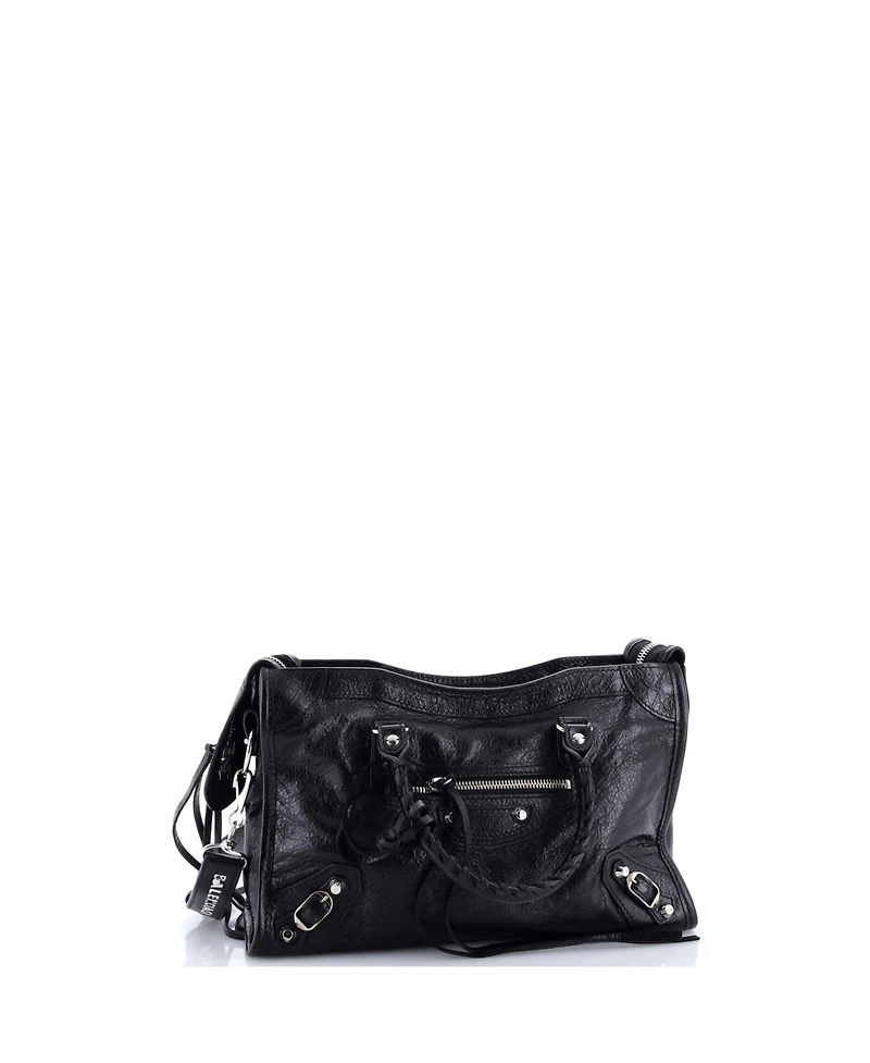 Pre-Owned Balenciaga Small Logo Strap City Classic Studs Bag Leather