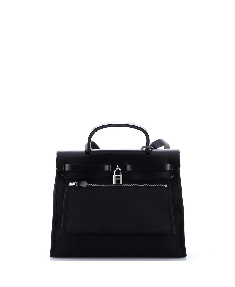 Pre-Owned Hermes Pm Herbag Toile and Leather