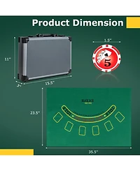 Sugift Texas Holdem Poker Chip Set Casino Poker Chips with 400 Pieces Chips-Black