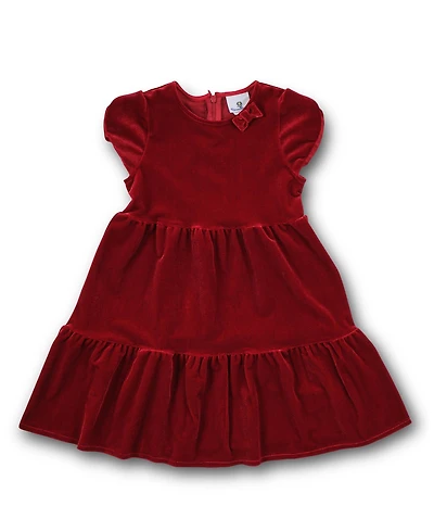 Florence Eiseman Toddler Girls Dresses Stretch Velvet Dress With Tulip Sleeves