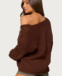 Edikted Women's Inga Oversized Cable Knit Sweater