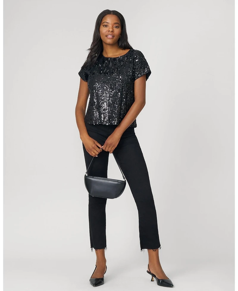 Cable & Gauge Women's Cluster Sequin Easy Tee