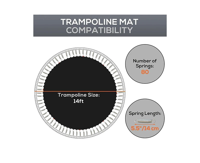 Soozier Trampoline Mat with 80 V-Hooks, Fits 14' Trampoline