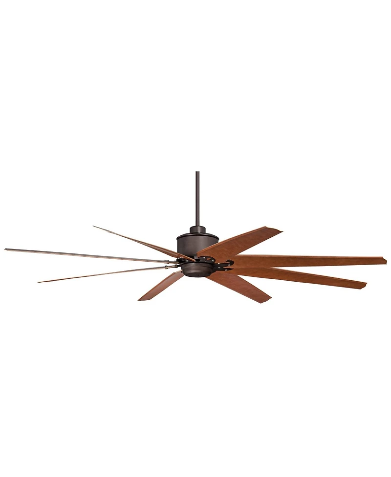 Casa Vieja 72" Predator Industrial Rustic Farmhouse Indoor Outdoor Ceiling Fan with Remote Control English Bronze Cherry Damp Rated for Patio Exterior