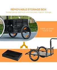 Aosom Bike Trailer Wagon with Removable Storage Box, No Bottom