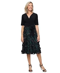 Alex Evenings Womens Elbow Sleeve Dress