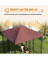 PawHut 4.6' x 5' Outdoor Dog Kennel with Waterproof Canopy, Large Door