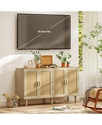 Homcom Bohemian Sideboard with 4 Rat Doors and Shelves,