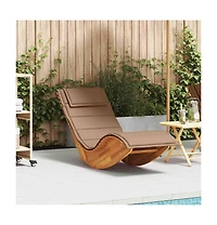VidaXL Rocking Sun Lounger with Cushion Solid Wood Acacia