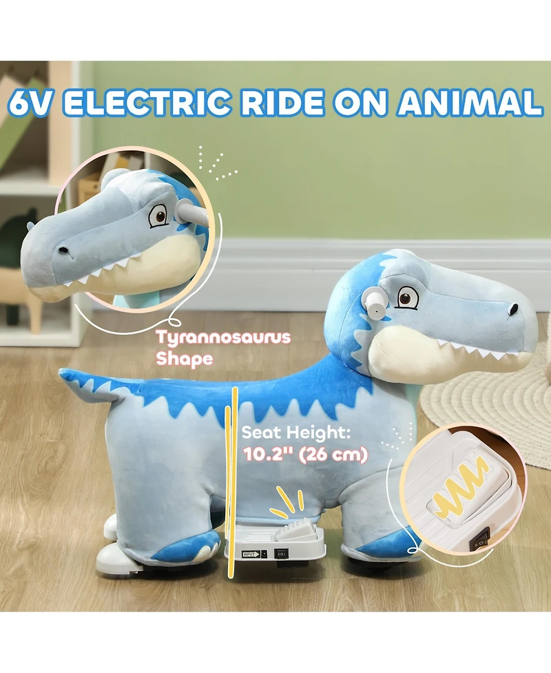 Qaba 6V Kids Electric Ride on Animal with Music Forward,