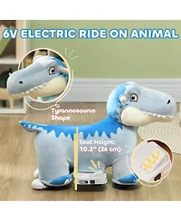 Qaba 6V Kids Electric Ride on Animal with Music Forward,