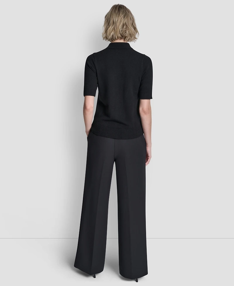 Dkny Women's Short-Sleeve Collared Sweater