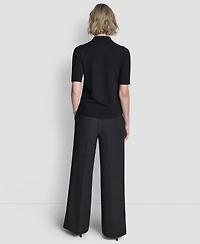 Dkny Women's Short-Sleeve Collared Sweater