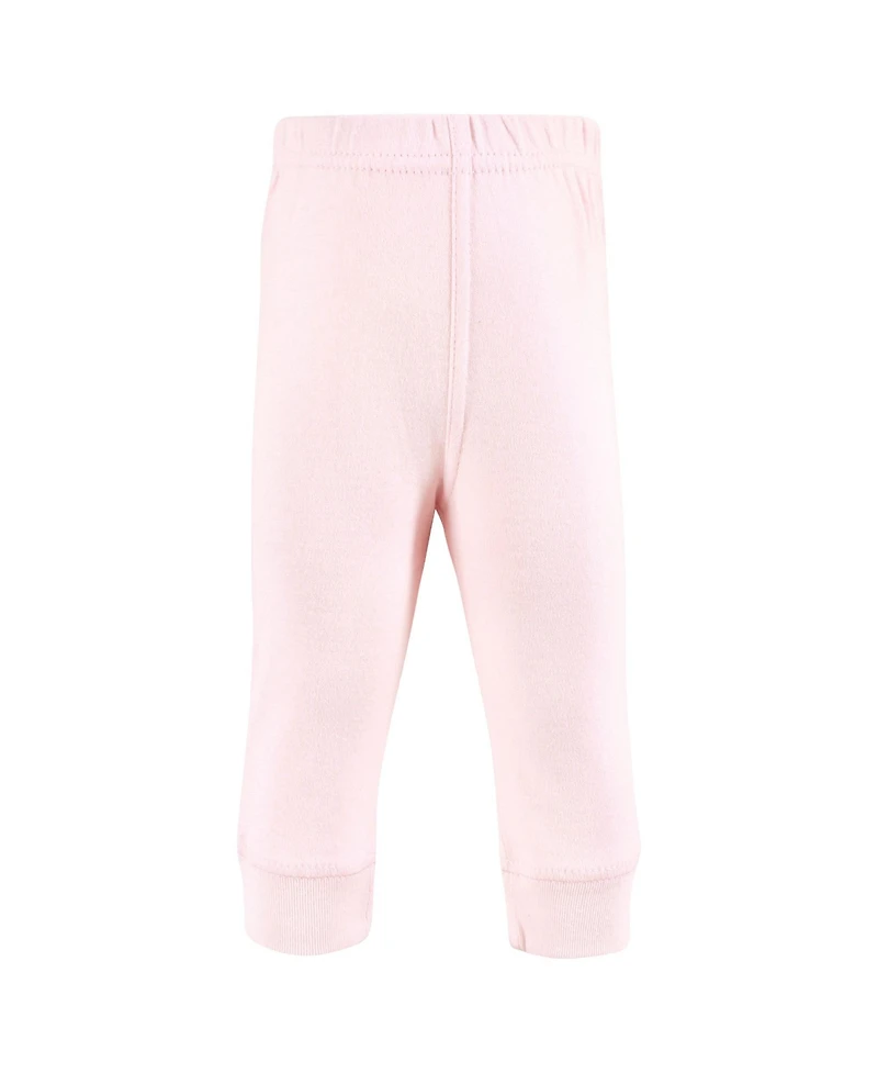 Hudson Baby Baby Girls Hudson Cotton Pants and Leggings, Pink Bows, 9-12 Months