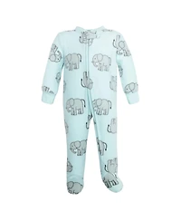 Hudson Baby Boys Fleece Sleep and Play, Cute Safari, 0-3 Months