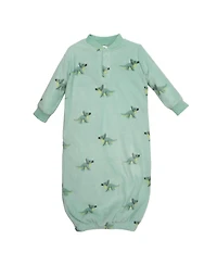 Hudson Baby Baby Boys Hudson Fleece Gowns, Cheerful Dino Friends, 0-6 Months