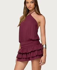 Edikted Women's Fontella Ruffled Halter Neck Romper