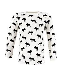 Hudson Baby Baby Boys Hudson Thermal Long Sleeve Tees 5pk, Buffalo Plaid Moose, 18-24 Months