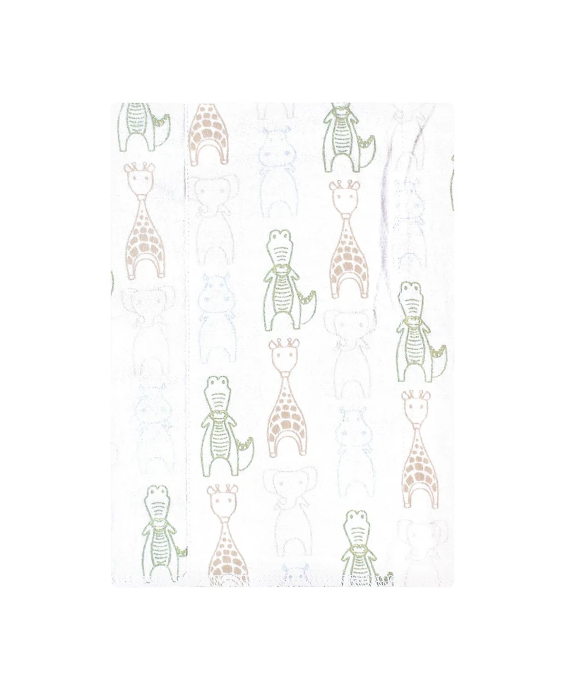 Hudson Baby Cotton Flannel Burp Cloths -Pack, Modern Safari Friends