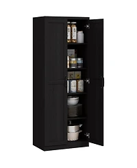 Homcom 63" Kitchen Pantry, Storage Cabinet with 2 Doors