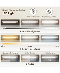 Homcom Kitchen Pantry Cabinet with Sensing Led Light Storage Cabinet