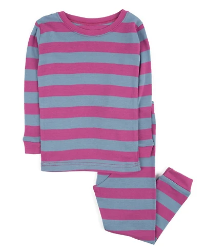 Leveret Boys' and Girls' Holiday Striped Cotton Top Pants, 2-Piece Set