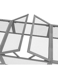 PawHut Large Wooden Rabbit Hutch Small Animal Habitat Enclosure