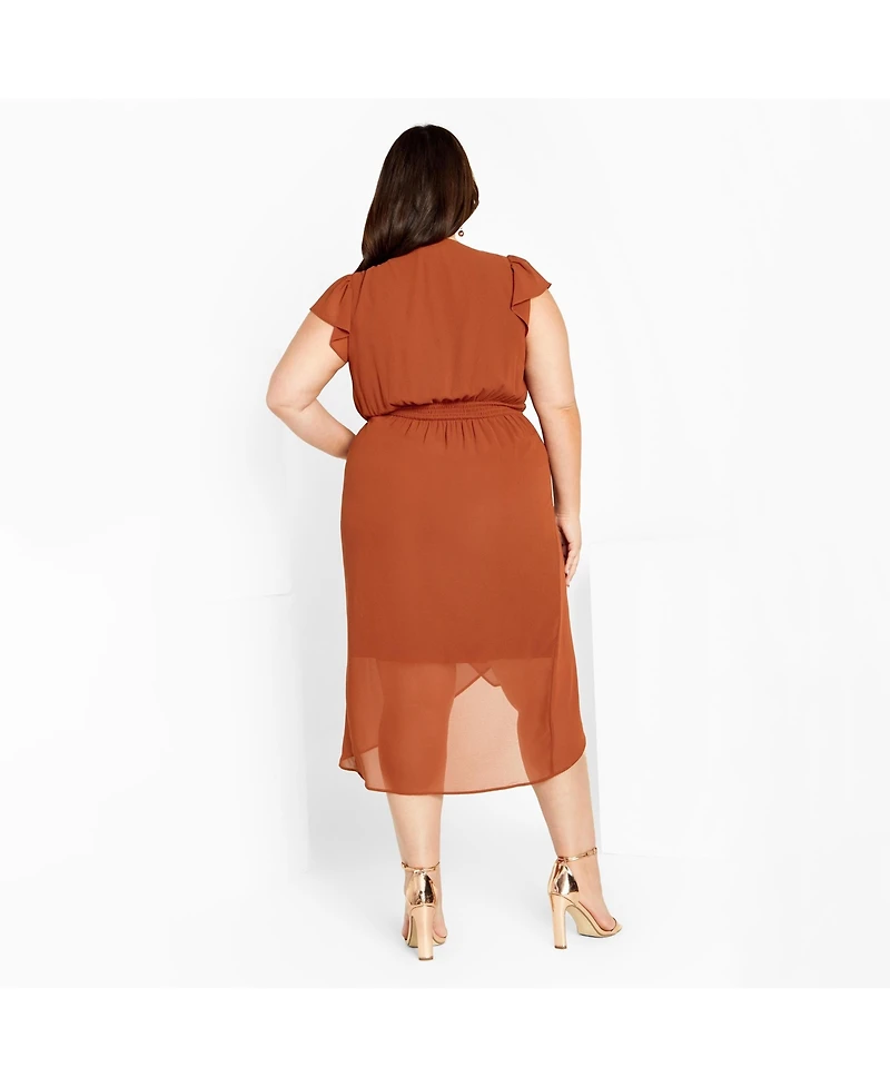 City Chic Women's Plus Wrap Swing Dress