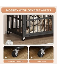 Airsurfer Dog Crate Wrought Iron Frame Door with Side Openings