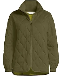 Lands' End Plus RainDefense Serious Sweats Quilted Full Zip Jacket