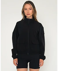 Rebody Active Women's Cargo Nylon Windbreaker Jacket