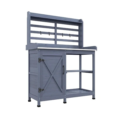 Slickblue Durable Wooden Garden Workbench with Open Storage for Tools and Plants