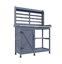 Slickblue Durable Wooden Garden Workbench with Open Storage for Tools and Plants