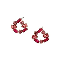 Women's The Crystal-Teardrop Stud Earrings - Fuchsia Pink
