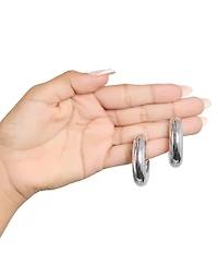 BCBGeneration Chunky Silver-Tone Hoop Earrings