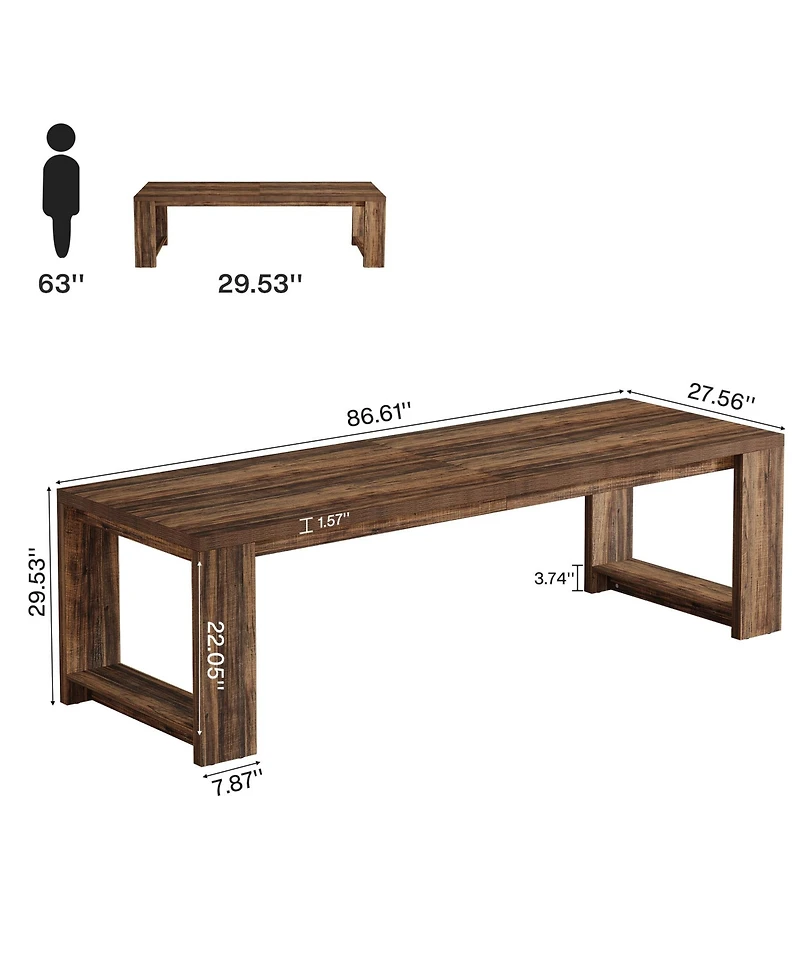 Tribesigns Two Person Desk,Gaming Table, 86.6 Inches Extra Long Desk, Double Computer Writing Table