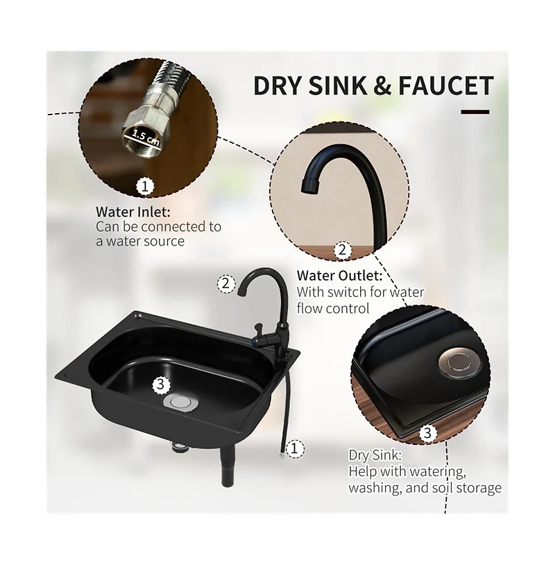 Slickblue Outdoor Garden Workbench with Storage Shelves.