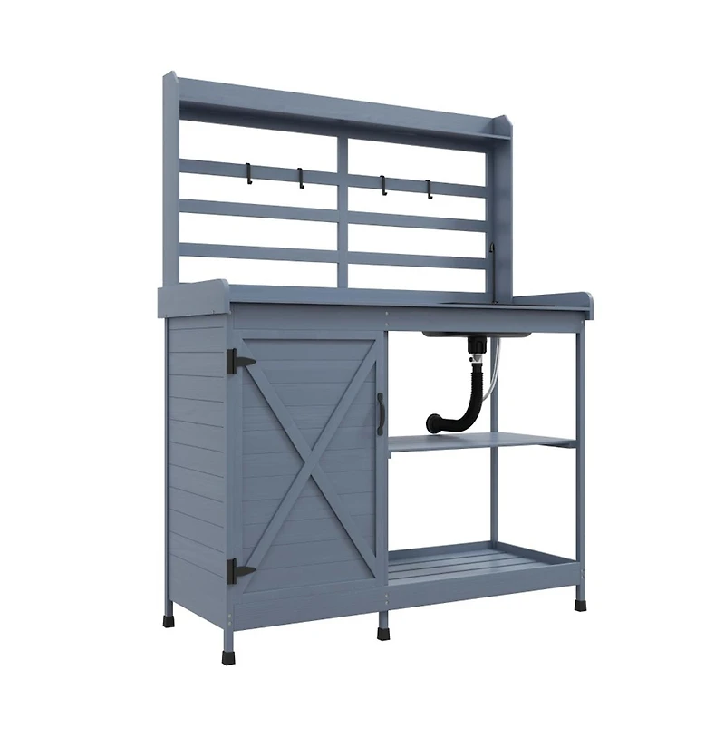 Slickblue Sturdy Garden Work Bench with Open Shelf Storage