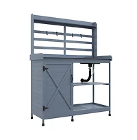 Slickblue Sturdy Garden Work Bench with Open Shelf Storage