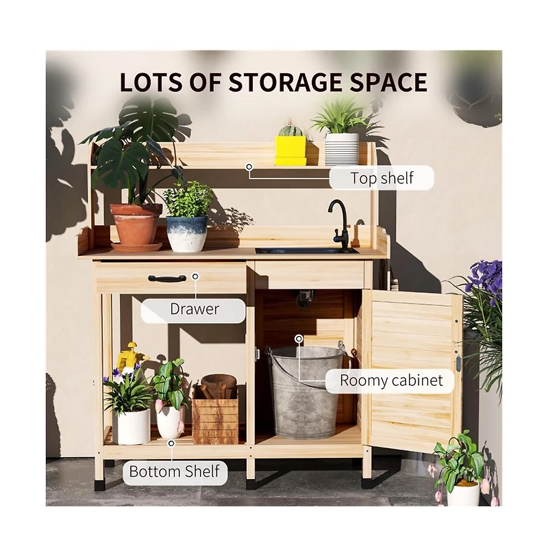 Slickblue Multi-Layer Garden Work Bench for Potting and Storage