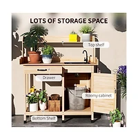 Slickblue Multi-Layer Garden Work Bench for Potting and Storage